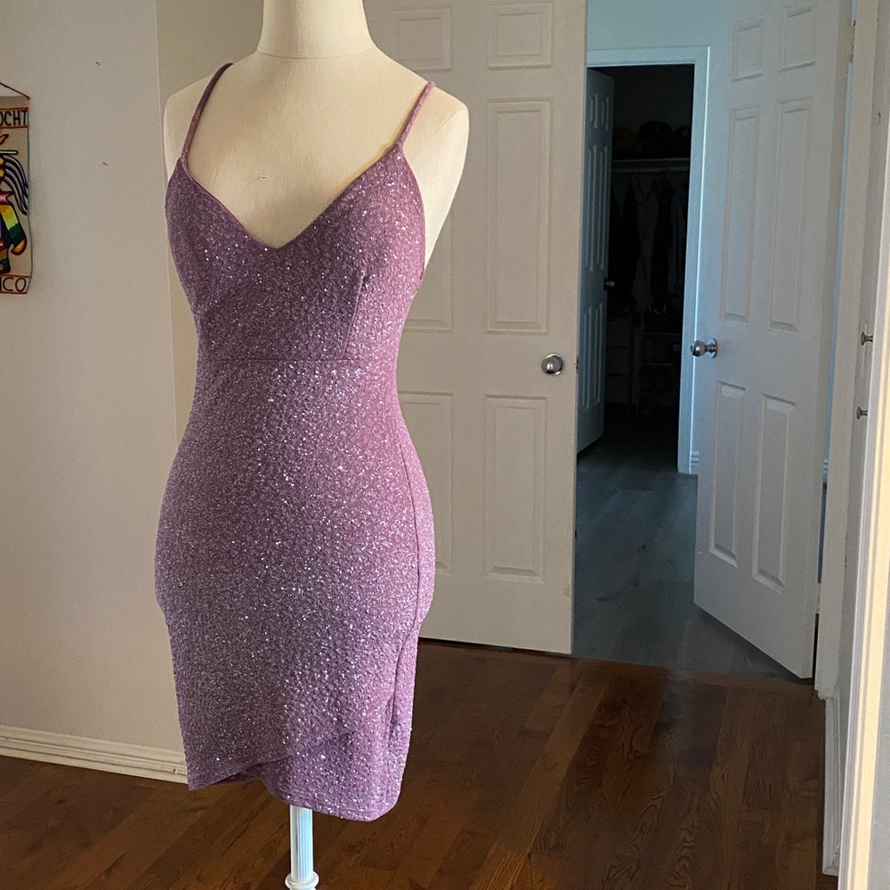 Windsor Sparkling Mauve Mini Dress - Picture 8 of 9